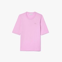 3/4,тениска,дамски,топове,lacoste,soft,cotton,three,quarter,sleeve,t,shirt,pink