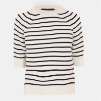 пуловер,дамски,плетени,дрехи,french,connection,lily,mozart,striped,short,sleeve,jumper,40,wht,utility
