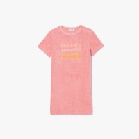 тениска,детски,3/4,панталони,lacoste,cotton,terry,logo,t,shirt,dress,pink