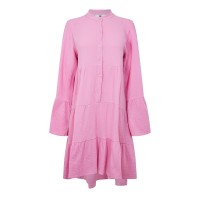 рокля,дамски,поли,и,рокли,дамски,облекла,размер,be,you,tiered,smock,dress,pink
