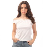 дамска,тениска,дамски,топове,nobodys,child,women,s,savannah,bardot,t,shirt,white