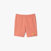 поларени,къси,панталони,мъжки,къси,панталони,lacoste,washed,effect,printed,fleece,shorts,red