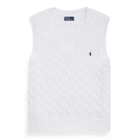 плетен,елек,дамски,плетени,дрехи,polo,ralph,lauren,cable,knit,sleeveless,jumper,white