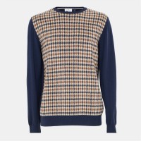 пуловер,мъжки,пуловери,aquascutum,men's,knitted,crew,neck,jumper,check