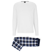 пижама,мъжки,пижами,boss,men's,cosy,long,sleeve,pyjama,set,dark,blue