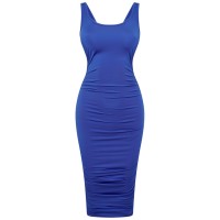 рокля,дамски,поли,и,рокли,дамски,облекла,размер,honeyz,ruched,dress,ld99,blue