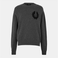 пуловер,мъжки,пуловери,belstaff,men's,crew,neck,jumper,charcoal