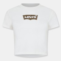 бебешка,фланелка,с,къс,ръкав,дамски,топове,levis,women,s,short,sleeve,boxy,western,criss,cross,baby,tee,white,leopard