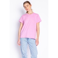 фланелка,с,къс,ръкав,дамски,пижами,pj,salvage,back,to,basics,short,sleeve,crew,neck,tee,powderpink
