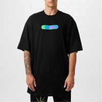 тениска,облекла,на,разпродажба,мъжки,тениски,off,white,short,sleeve,longline,t,shirt,black,green