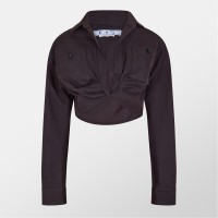 къса,блуза,дамски,ризи,off,white,twist,front,crop,top,dark,grey