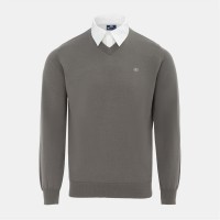 блуза,мъжки,пуловери,giorgio,mock,v,neck,knitted,sweater,men,slate
