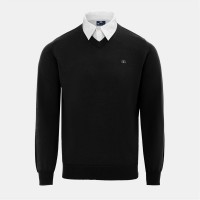 блуза,мъжки,пуловери,giorgio,mock,v,neck,knitted,sweater,men,black