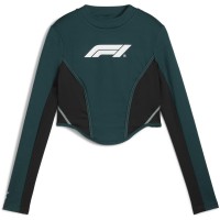 дамска,фланелка,с,дълъг,ръкав,puma,women,s,f1,lifestyle,racing,long,sleeve,corset,top,green,terrain