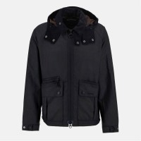 яке,мъжки,якета,barbour,men's,re,engineered,bardon,spey,detachable,hood,long,sleeve,wax,jacket,black,bk71