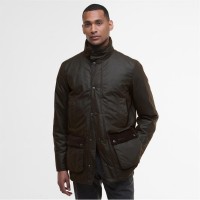 яке,облекла,на,разпродажба,мъжки,якета,barbour,men's,modern,border,water,resistant,long,sleeve,wax,jacket,dark,brown,br91