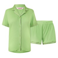 пижама,дамски,пижами,urban,threads,women's,short,sleeve,pyjama,set,green,pink
