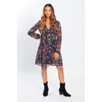 дамска,рокля,дамски,поли,и,рокли,be,you,smock,dress,womens,navy,paisley