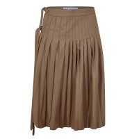 off,white,pleated,skirt,camel