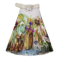 пола,поли,и,къси,панталони,off,white,floral,belted,skirt,green,fuchsia