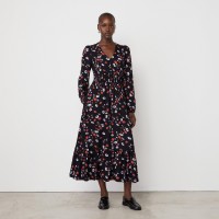 дамска,рокля,дамски,поли,и,рокли,finery,women,s,erina,smocked,bodice,smock,dress,black,floral