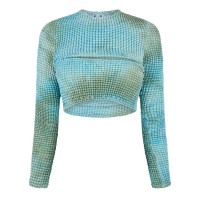 дамски,топове,off,white,tie,die,cut,out,top,blue