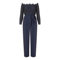 дамски,летни,гащеризони,yumi,yumi,navy,lace,bardot,three,quartersleeve,jumpsuit,navy