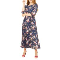 рокля,дамски,поли,и,рокли,yumi,yumi,navy,long,sleeve,floral,maxi,dress,navy