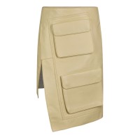 пола,поли,и,къси,панталони,off,white,a,line,leather,skirt,light,green