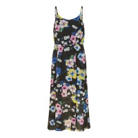 рокля,дамски,поли,и,рокли,yumi,yumi,black,floral,strappy,midi,dress,black