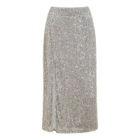 дамска,пола,поли,и,къси,панталони,yumi,women,s,silver,sequin,fitted,midi,skirt,silver