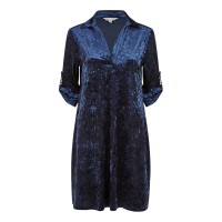 3/4,туника,дамски,топове,yumi,yumi,navy,velvet,tunic,dress,with,three,quartersleeves,navy