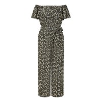 дамски,летни,гащеризони,mela,london,mela,london,black,daisy,print,bardot,jumpsuit,black