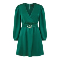 рокля,дамски,поли,и,рокли,mela,london,mela,london,green,satin,wrap,dress,with,buckle,waist,green