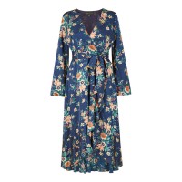 рокля,дамски,поли,и,рокли,mela,london,women's,navy,floral,print,satin,wrap,dress,navy