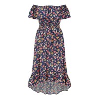 дамска,рокля,дамски,поли,и,рокли,mela,london,women,s,navy,bardot,floral,high,low,maxi,dress,navy