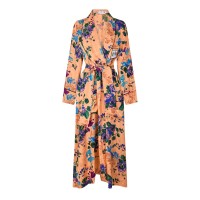 рокля,дамски,пижами,off,white,floral,dressing,gown,peach,orange