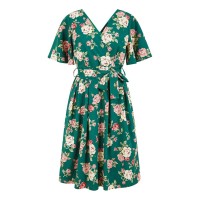 рокля,дамски,поли,и,рокли,mela,london,mela,london,green,floral,wrap,dress,green
