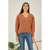 пуловер,дамски,плетени,дрехи,mela,london,mela,london,brown,twist,cable,knit,jumper,brown