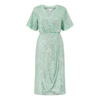 рокля,дамски,поли,и,рокли,yumi,yumi,green,sequin,wrap,dress,green