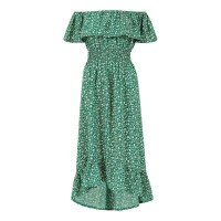 дамска,рокля,дамски,поли,и,рокли,mela,london,women,s,green,ditsy,daisy,printed,bardot,maxi,dress,green