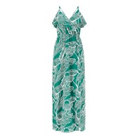 рокля,дамски,поли,и,рокли,mela,london,mela,london,green,tropical,print,maxi,frill,dress,green