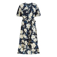 рокля,дамски,поли,и,рокли,mela,london,mela,london,navy,floral,print,midi,wrap,dress,navy