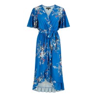 рокля,дамски,поли,и,рокли,mela,london,mela,london,blue,floral,dip,hem,wrap,midi,dress,blue