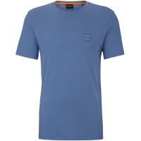 тениска,мъжки,тениски,boss,mens,boss,orange,tales,t,shirt,with,logo,patch,premium,cotton,open,blue