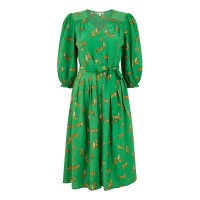 рокля,дамски,поли,и,рокли,yumi,yumi,green,cheetah,print,midi,shirt,dress,green