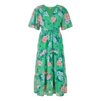 рокля,дамски,поли,и,рокли,yumi,yumi,green,floral,tiered,hem,midi,dress,green