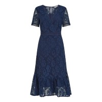 рокля,дамски,поли,и,рокли,yumi,yumi,green,lace,skater,ruffle,hem,midi,dress,navy