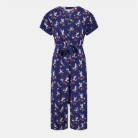 дамски,летни,гащеризони,yumi,yumi,navy,crane,print,culotte,jumpsuit,navy