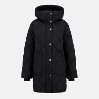 яке,дамски,якета,и,палта,barbour,women's,kailyn,hooded,long,sleeve,medium,puffer,jacket,black,c,tartan